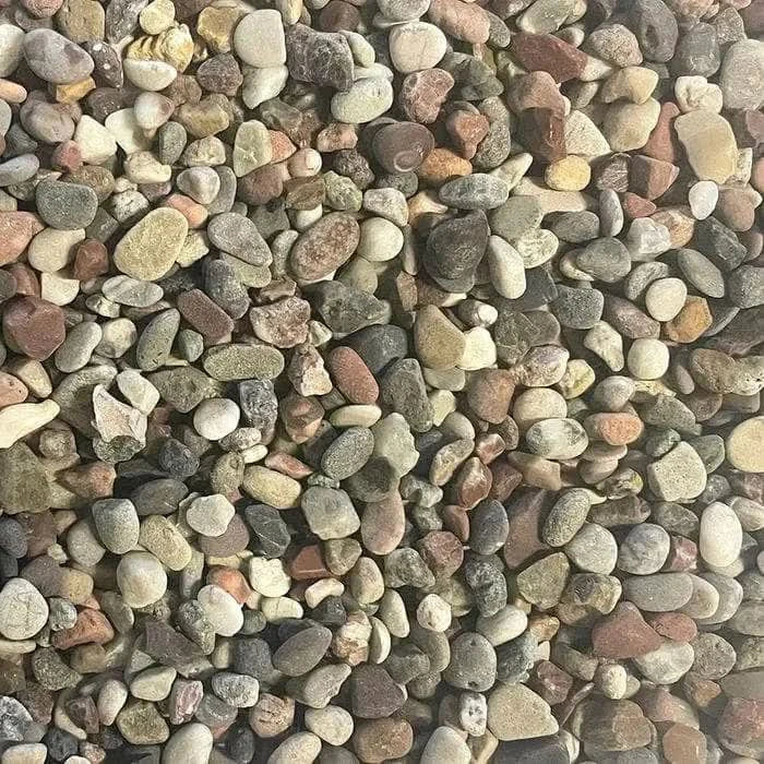 Assorted smooth river rocks.