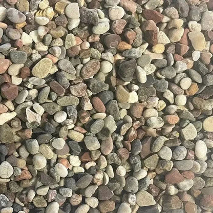 Assorted smooth river rocks.