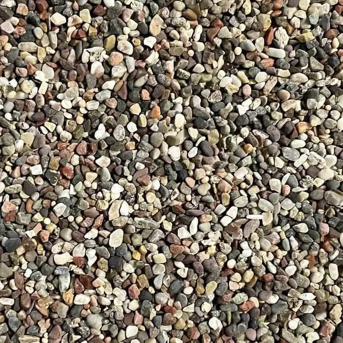 Pile of mixed-color pebbles.