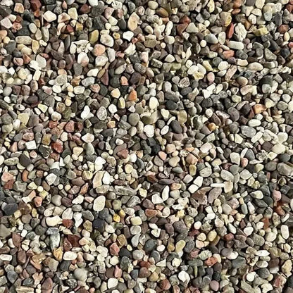 Pile of mixed-color pebbles.