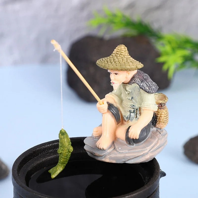 Old Man FIshing Decor