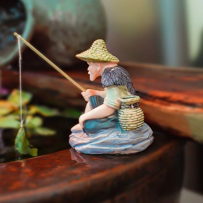 Old Man FIshing Decor