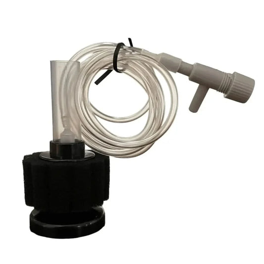 Aquarium sponge filter with air hose and valve.