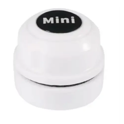 White, round, magnetic aquarium cleaner.