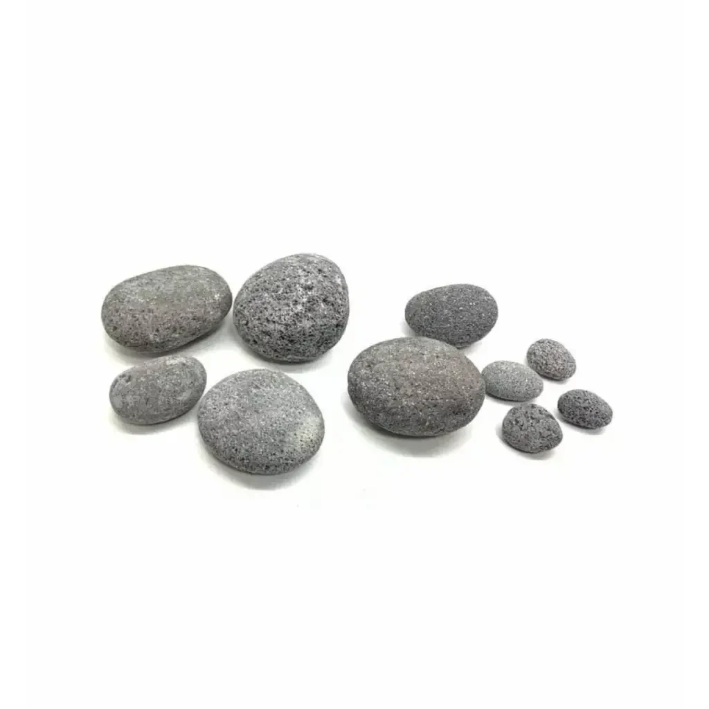 Collection of gray, porous stones.
