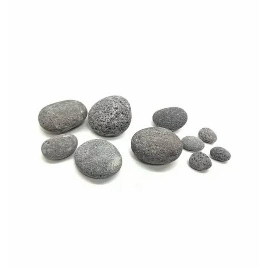 Collection of gray, porous stones.