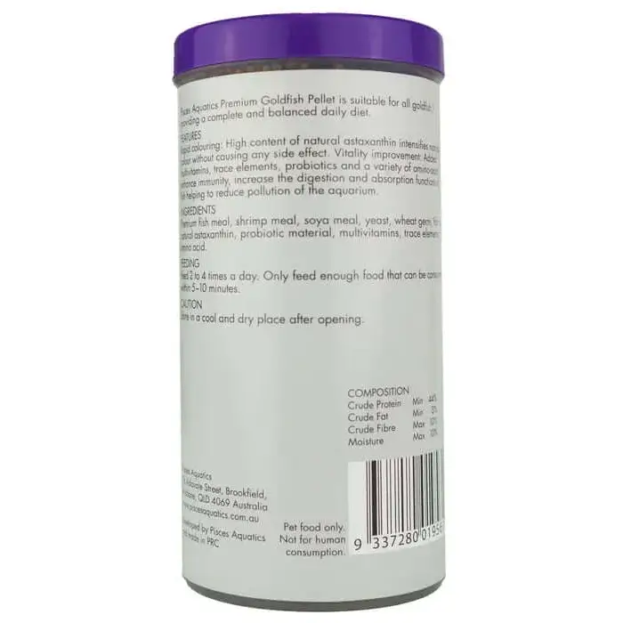 Pisces Aquatics Goldfish Pellet Food 500G