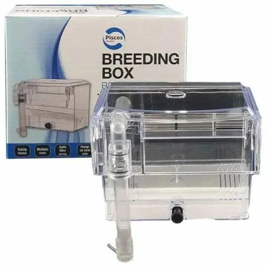 Clear plastic fish breeding box.