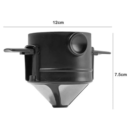 Black plastic coffee dripper.