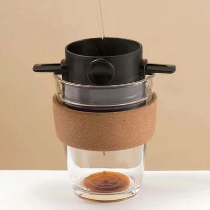 Coffee pour-over set with cork sleeve.