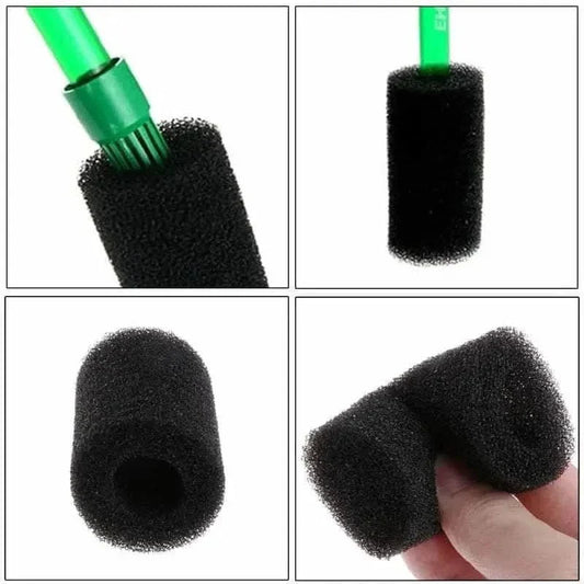 Black cylindrical sponge filter.