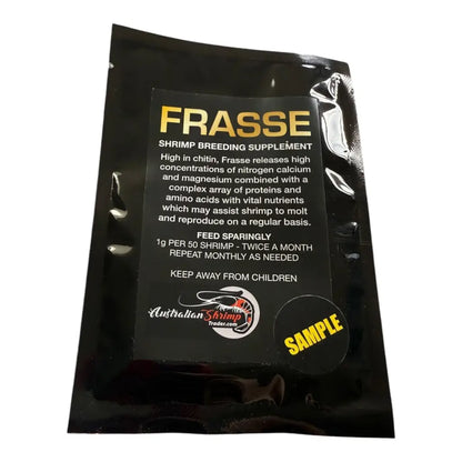Black pouch of shrimp breeding supplement.