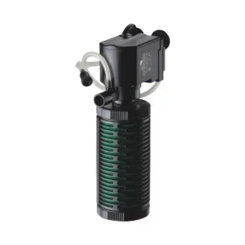 Black aquarium filter.