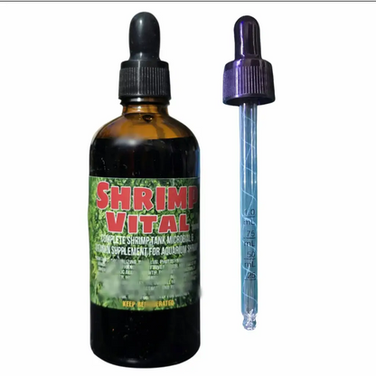 Shrimp vital supplement with dropper.
