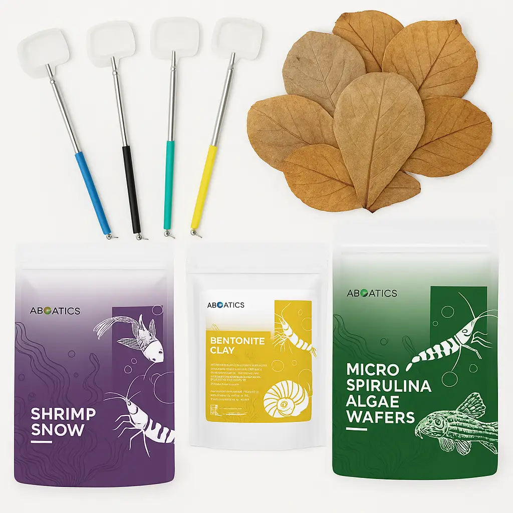 Aquarium shrimp and fish care supplies.