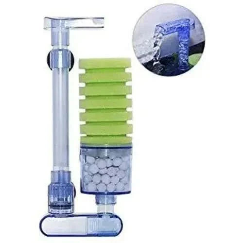 Aquarium sponge filter with media.