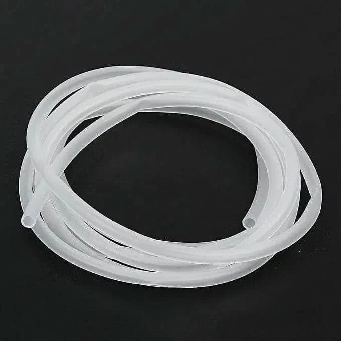 Translucent plastic tubing coil.