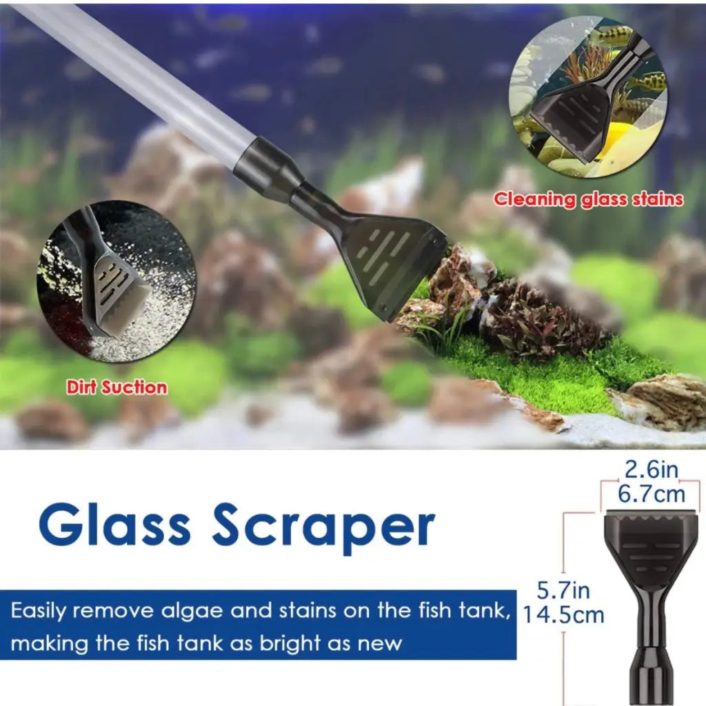 Vacuum Siphon Gravel Cleaner With Glass Scraper