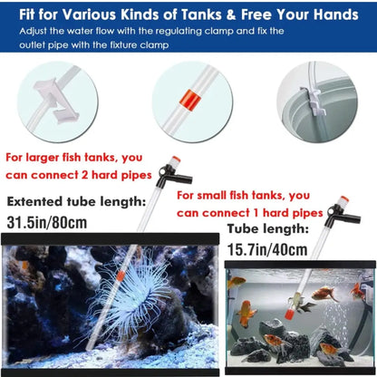 Vacuum Siphon Gravel Cleaner With Glass Scraper