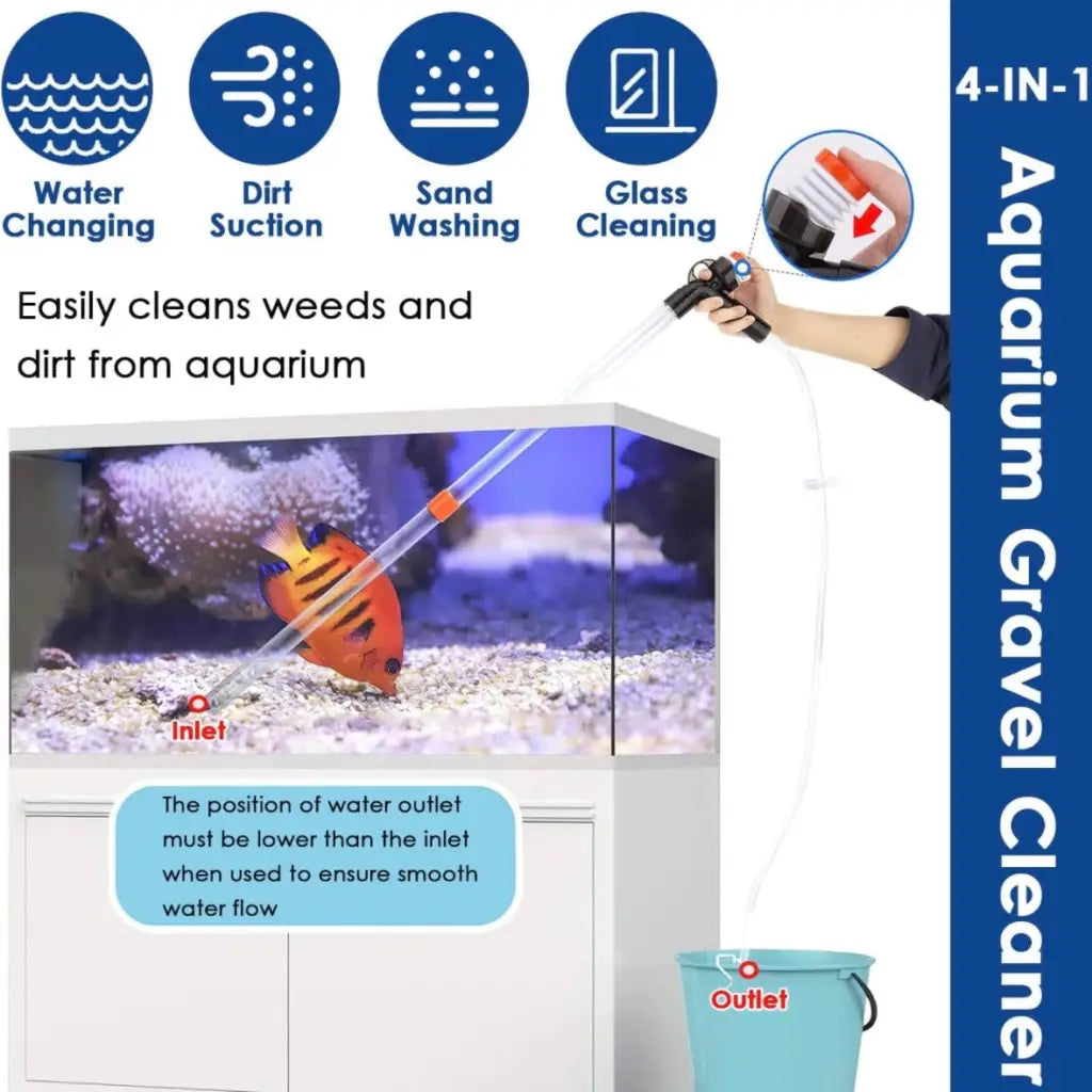 Vacuum Siphon Gravel Cleaner With Glass Scraper