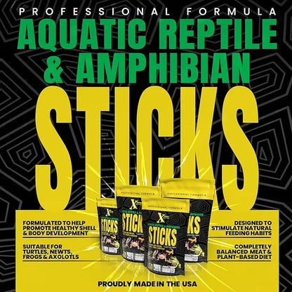 Aquatic reptile and amphibian food sticks.