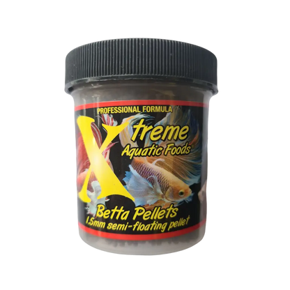 Container of Betta fish food.