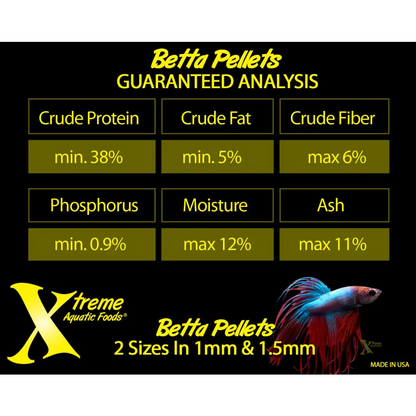 Betta fish food guaranteed analysis.