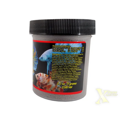Container of fish food.