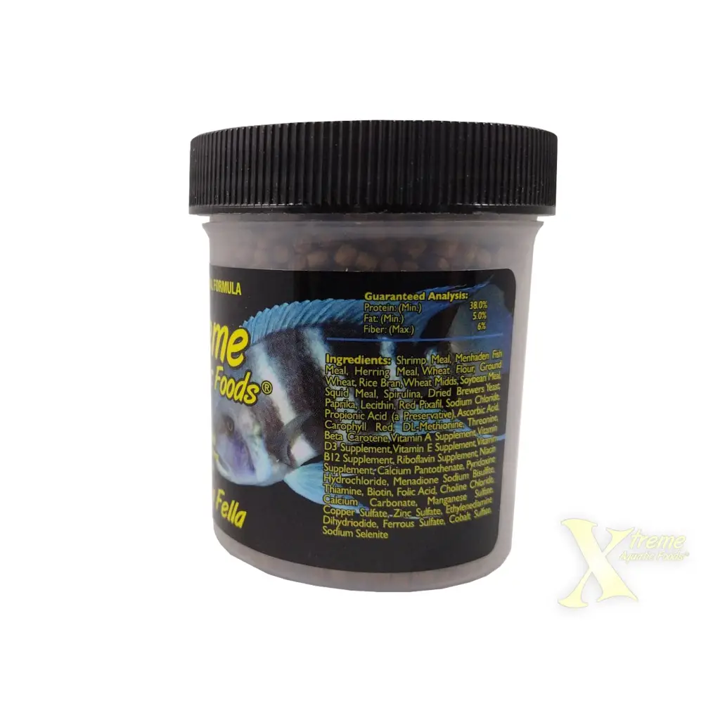 Container of fish food.