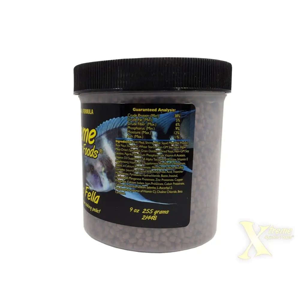 Container of fish food.