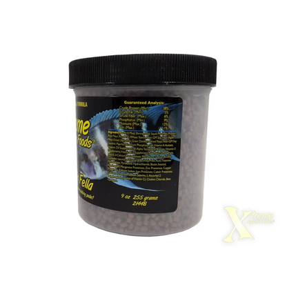 Container of fish food.