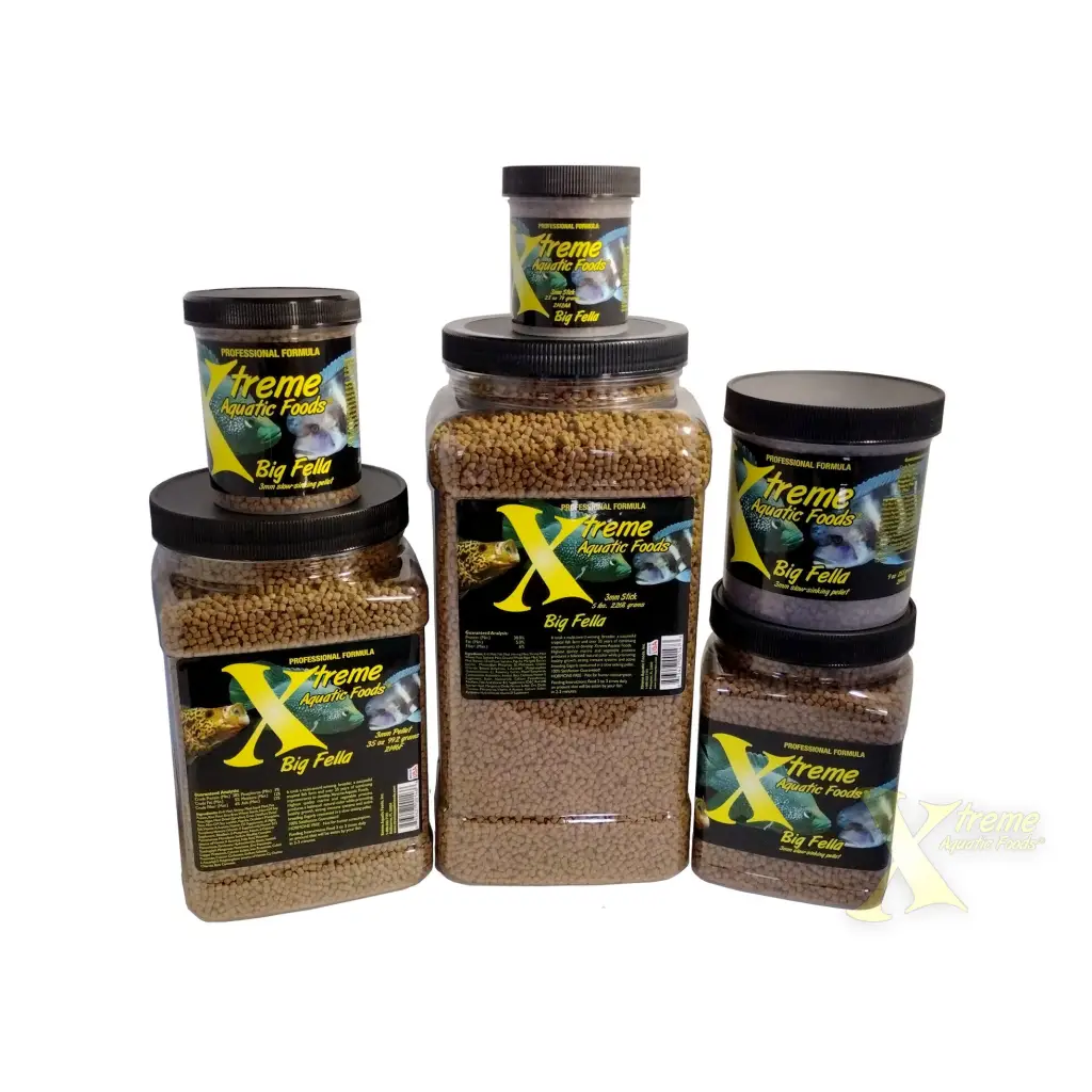 Containers of fish food.