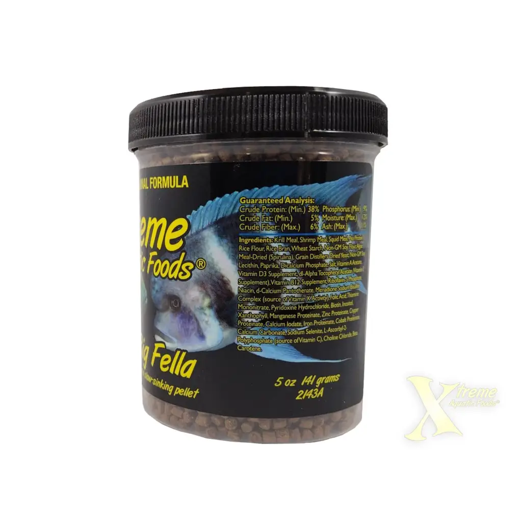 Container of fish food.