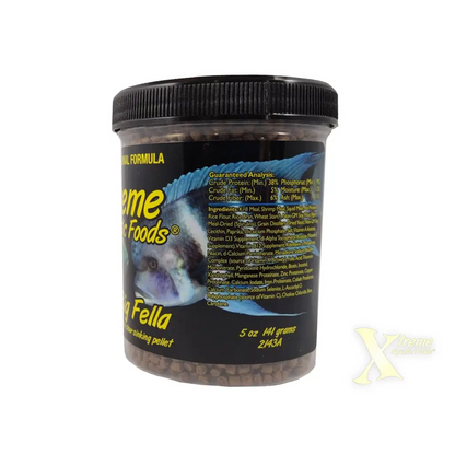 Container of fish food.