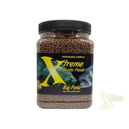 Container of fish food pellets.