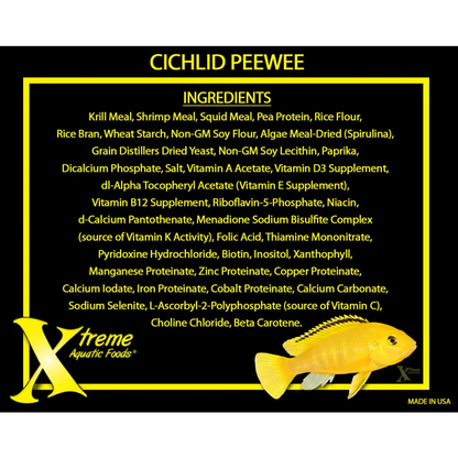 Cichlid fish food ingredients.