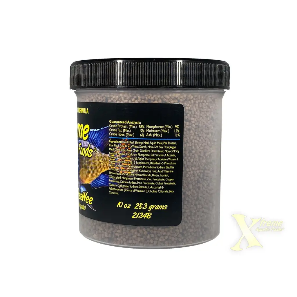 Container of fish food.
