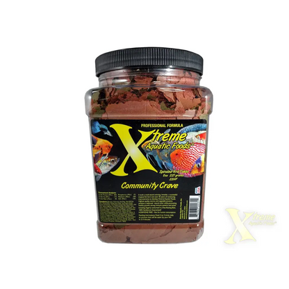 Container of Xtreme Community Crave fish food.