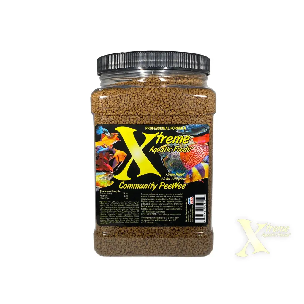 Container of fish food.