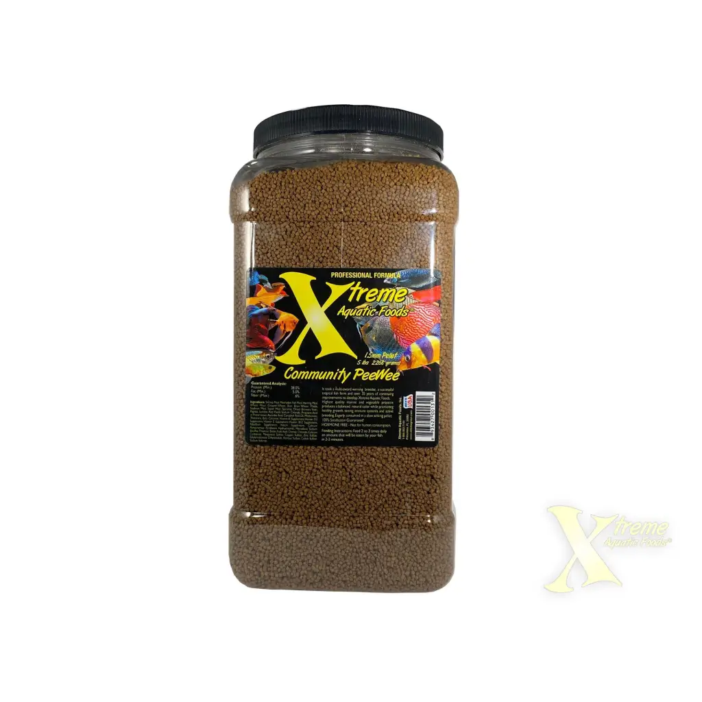 Container of fish food.