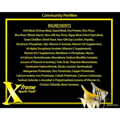 Fish food ingredients list.
