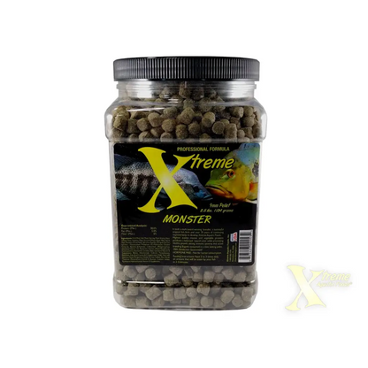 Container of fish food pellets.