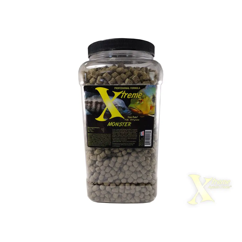 Container of fish food pellets.