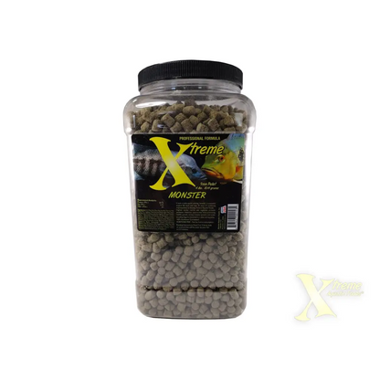 Container of fish food pellets.