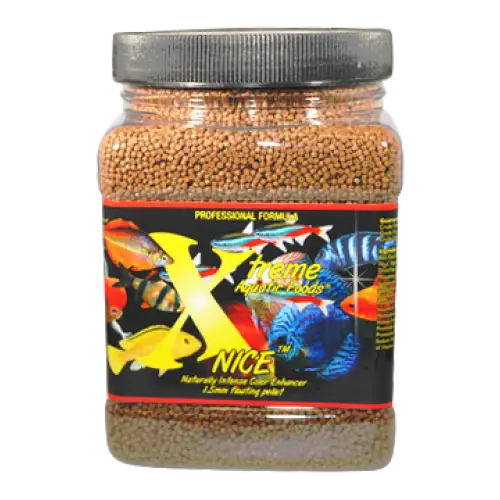 Container of fish food pellets.