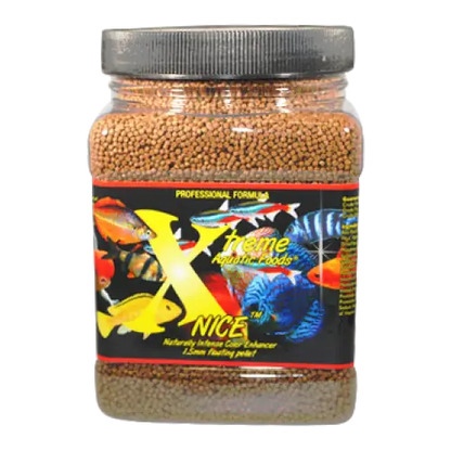 Container of fish food pellets.