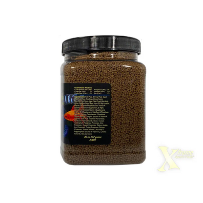 Container of fish food.