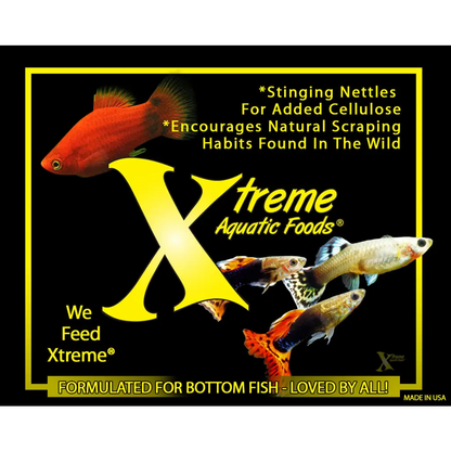 Aquatic fish food advertisement.
