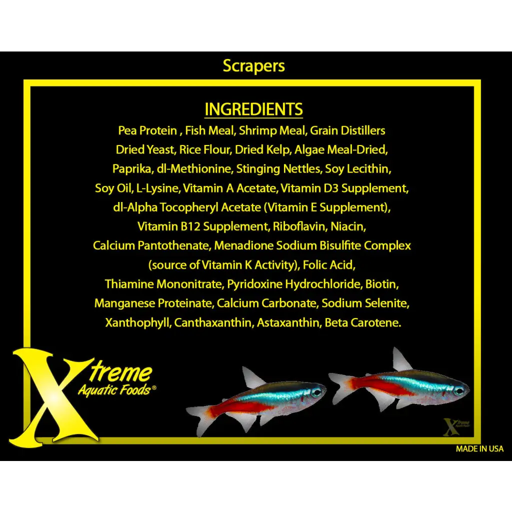 Fish food ingredients.