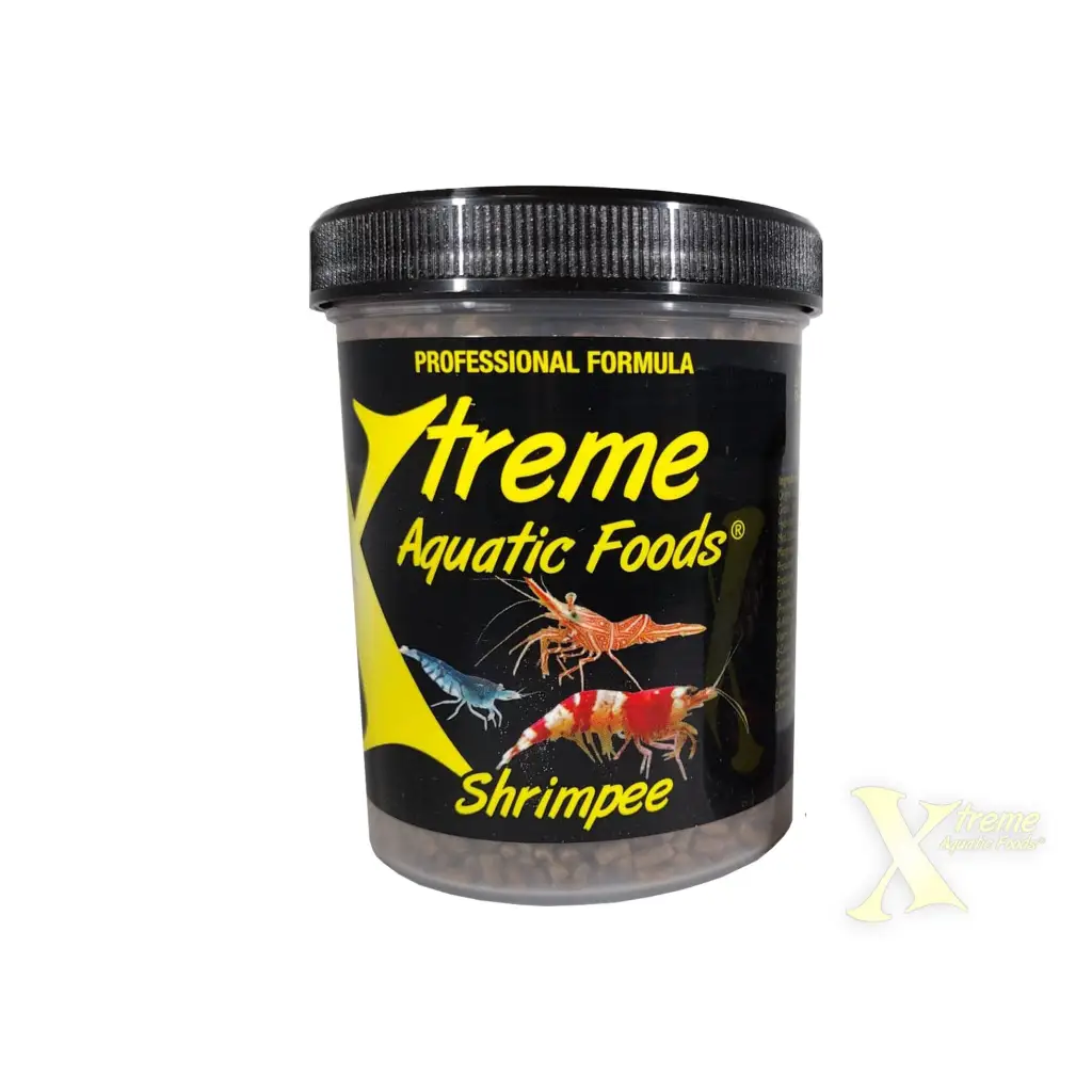 Container of shrimp food.